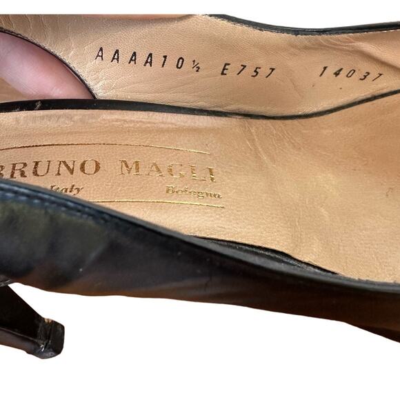 Bruno Magli Black Peep Toe Slingback Heels - Size 10.5 AAAA - Picture 7 of 9